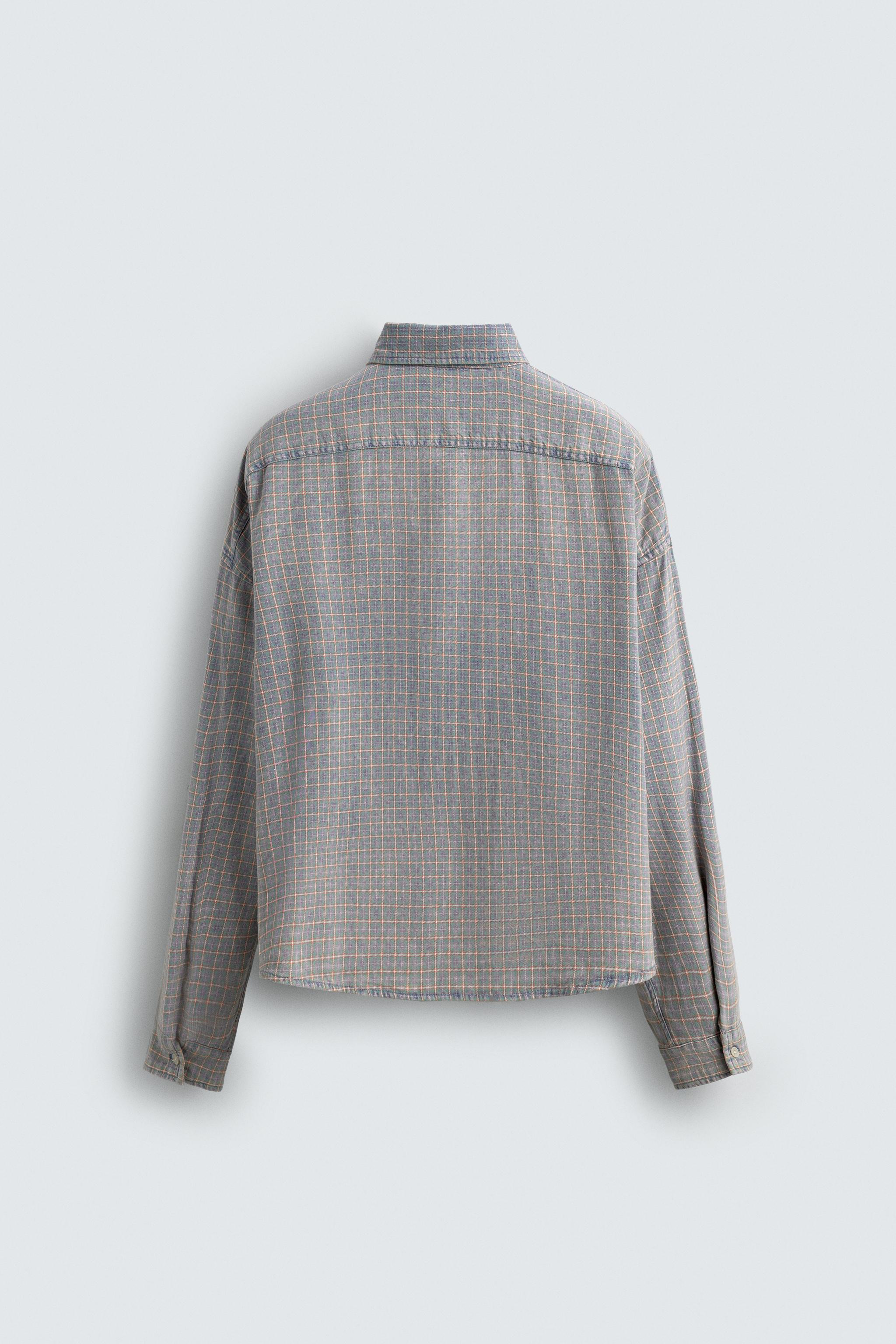 PLAID TEXTURED OVERSHIRT