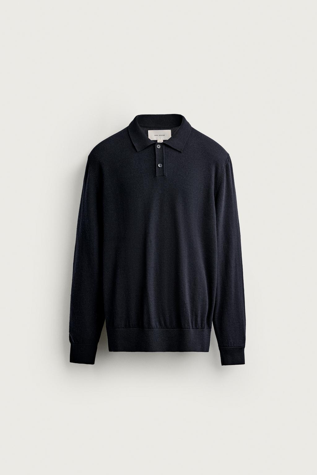 100% WOOL KNIT POLO SHIRT