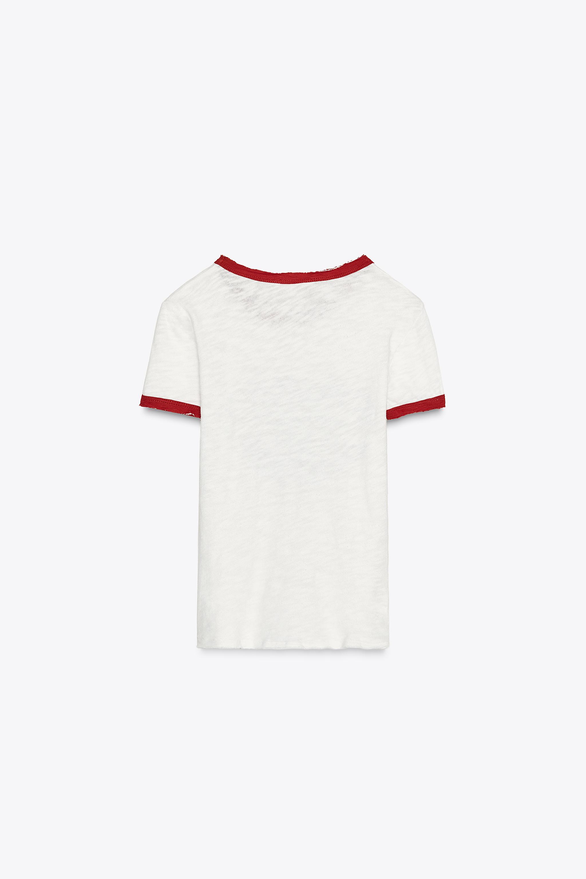 FLAME TEXT T-SHIRT - White | ZARA Canada