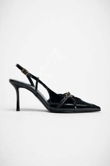 ZAPATO TACÓN TIRAS HEBILLA - Negro de Zara