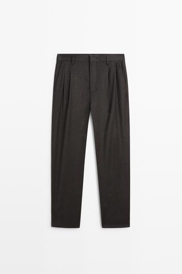 Zara 100% wool suit pants - Dark brown