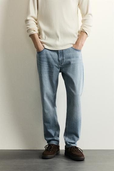 SLIM CROPPED FIT JEANS - Light blue by Zara