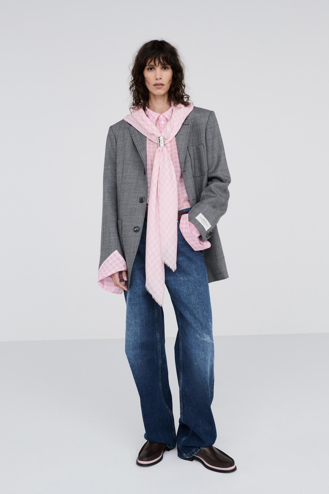 100% WOOL SUIT BLAZER — Gray