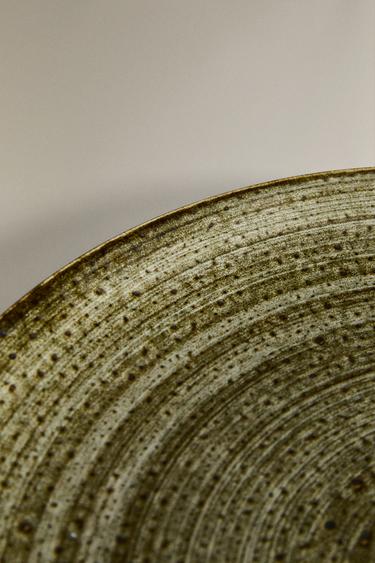 EARTHENWARE DINNER PLATE WITH SPIRAL DESIGN - Green by Zara - Image 4