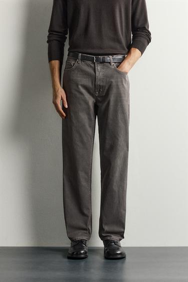 STRAIGHT FIT PANTS — Brown 2