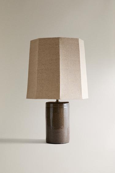 STONEWARE TABLE LAMP - Anthracite grey by Zara - Image 0