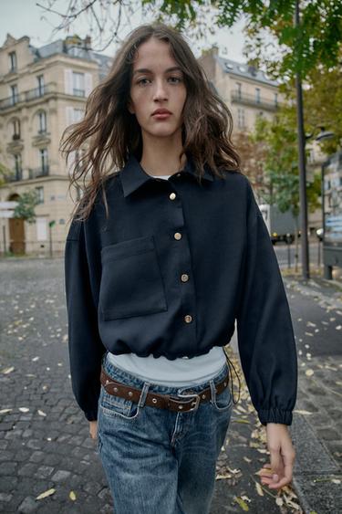 КЪСО ПИЛОТСКО ЯКЕ С ОБЕМНИ РЪКАВИ - Морскосин от Zara