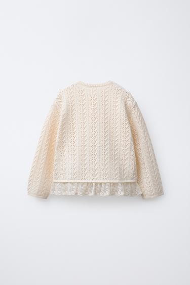 ROMANTIC KNIT CARDIGAN - Ecru by Zara - Image 1