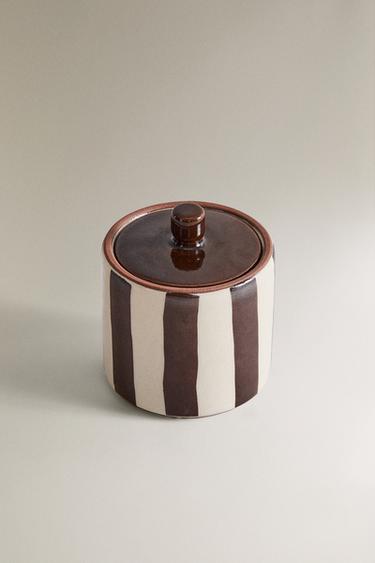 POT DE BAIN RAYURES MARRON - Marron de Zara - Image 1