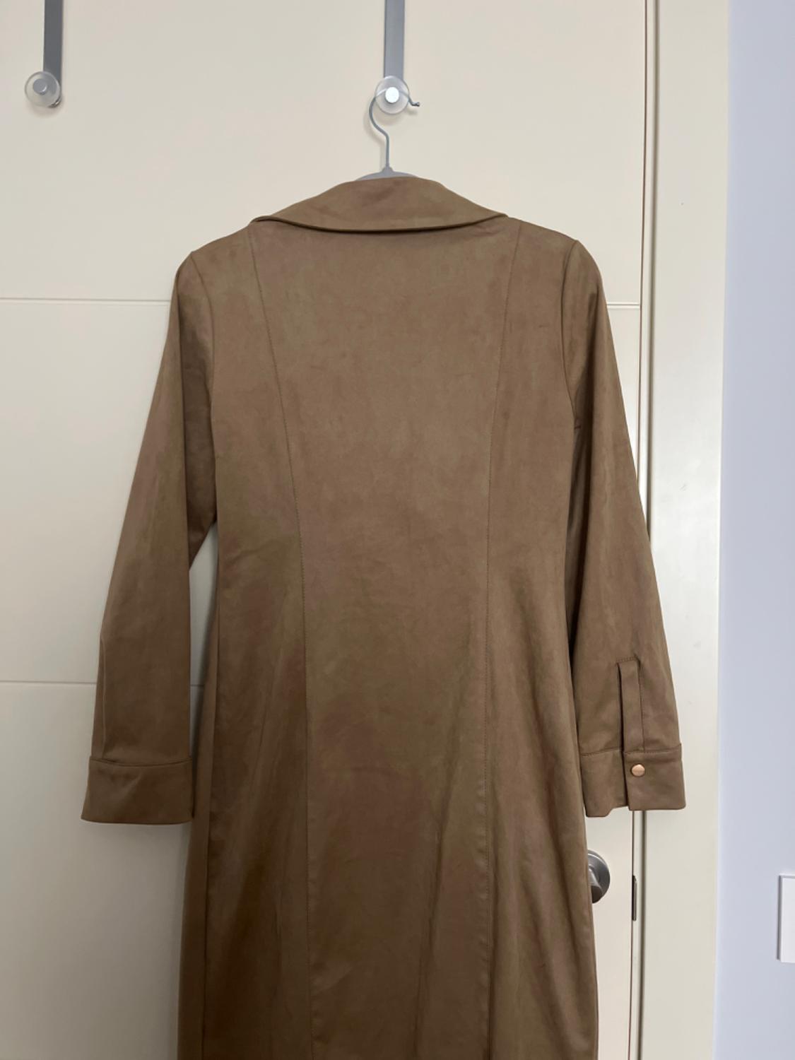 FAUX SUEDE GATHERED MIDI DRESS - Image 4