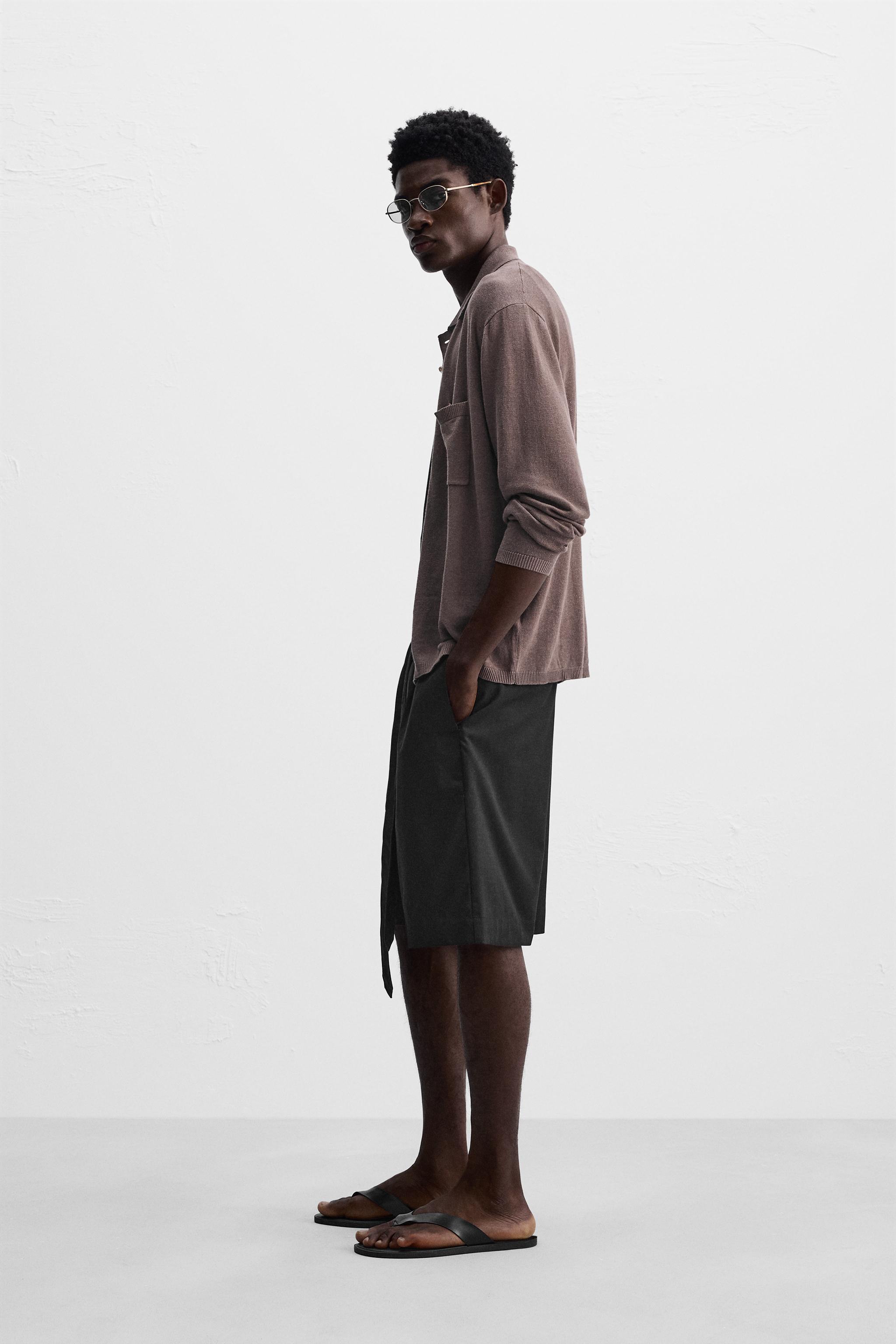 BELTED PLEATED SHORTS - Black | ZARA United States
