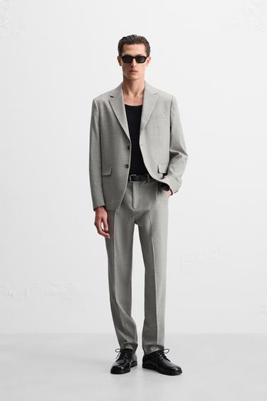 TEXTURED SUIT TROUSERS - Sand by Zara - Image 0