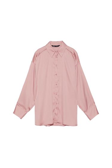 ASYMMETRIC SATIN SHIRT