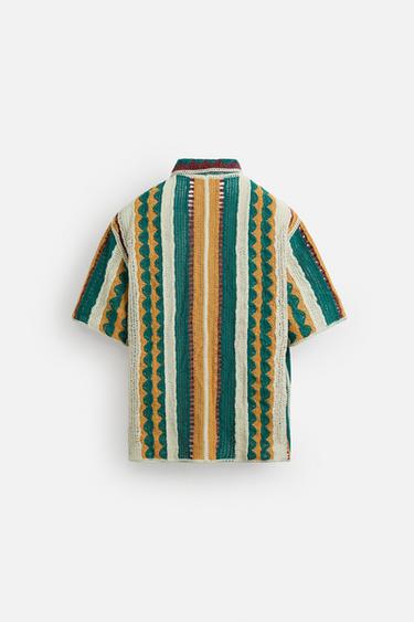 CHEMISE STRUCTURE CROCHET - Vert de Zara - Image 7