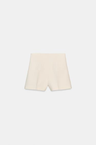 ZW COLLECTION HIGH-WAIST SHORTS - Oyster-white by Zara