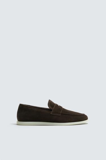 CASUAL LEATHER LOAFERS - Brown by Zara