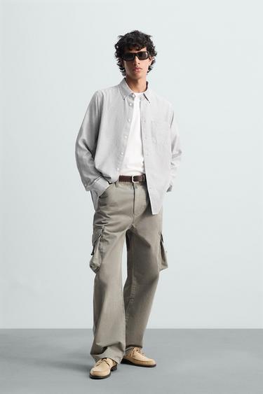 CAMISA ALGODÓN - LYOCELL - Rayas de Zara - Imagen 0