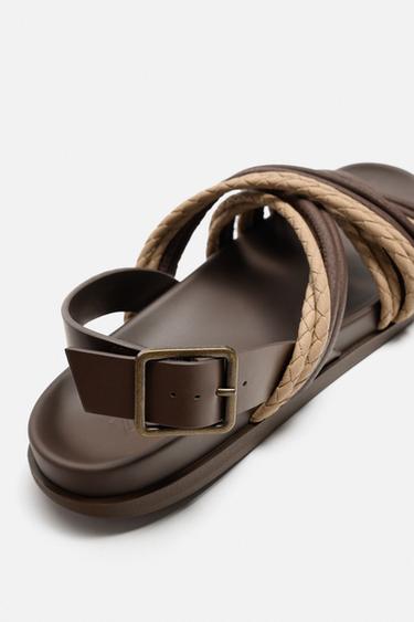 CONTRAST STRAPPY SANDALS - Two-tone by Zara - Image 2