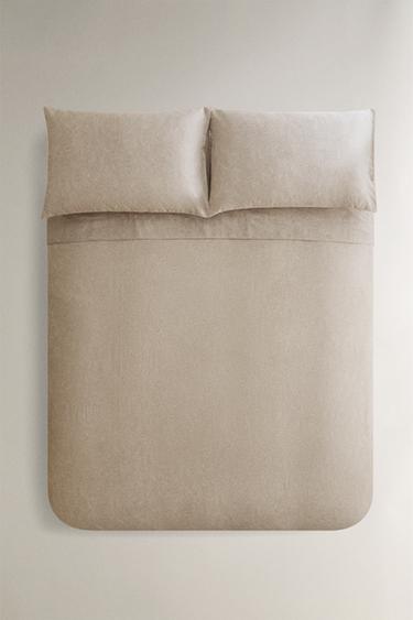 PAISLEY SATEEN DUVET COVER - Light grey by Zara
