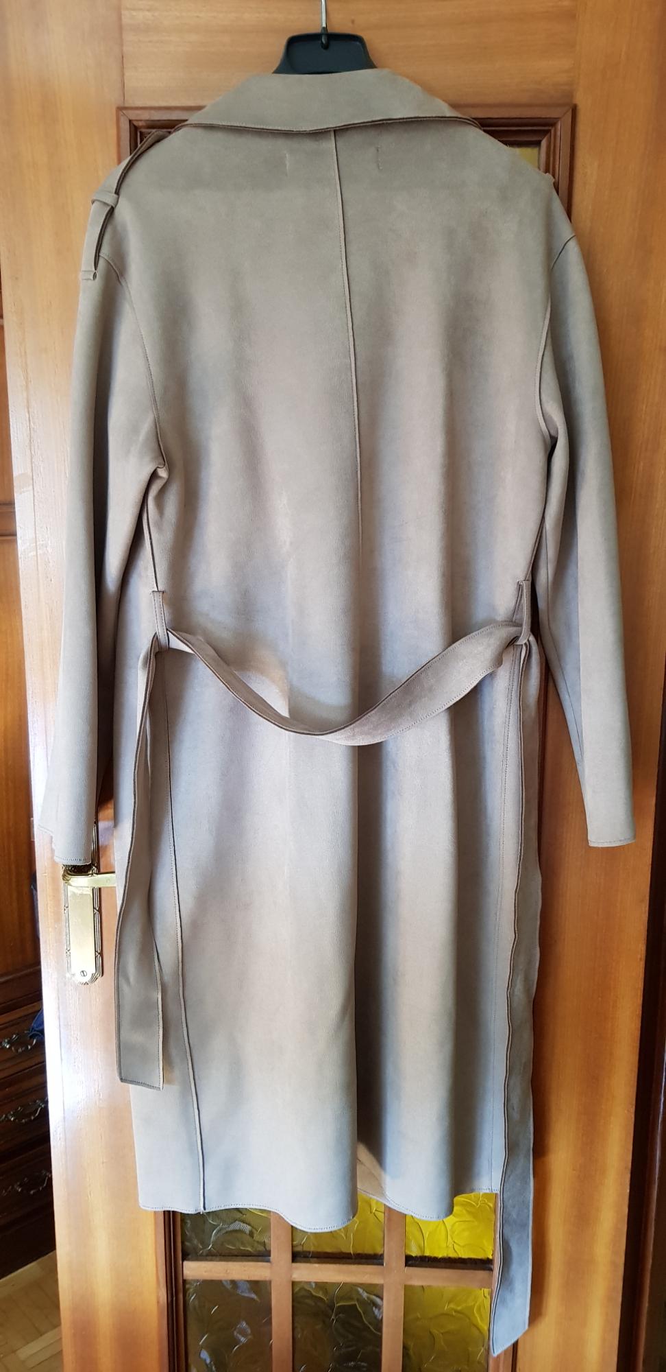FAUX SUEDE BELTED TRENCH COAT - Image 2