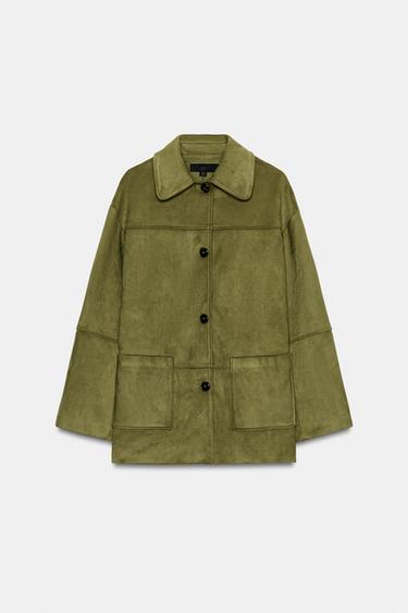 ABRIGO EFECTO ANTE - Pistacho de Zara - Imagen 0