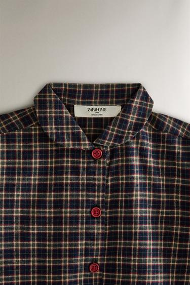 CHILDREN’S CHRISTMAS CHECK FLANNEL PYJAMA SET (SET OF 2) - red/navy by Zara - Image 2