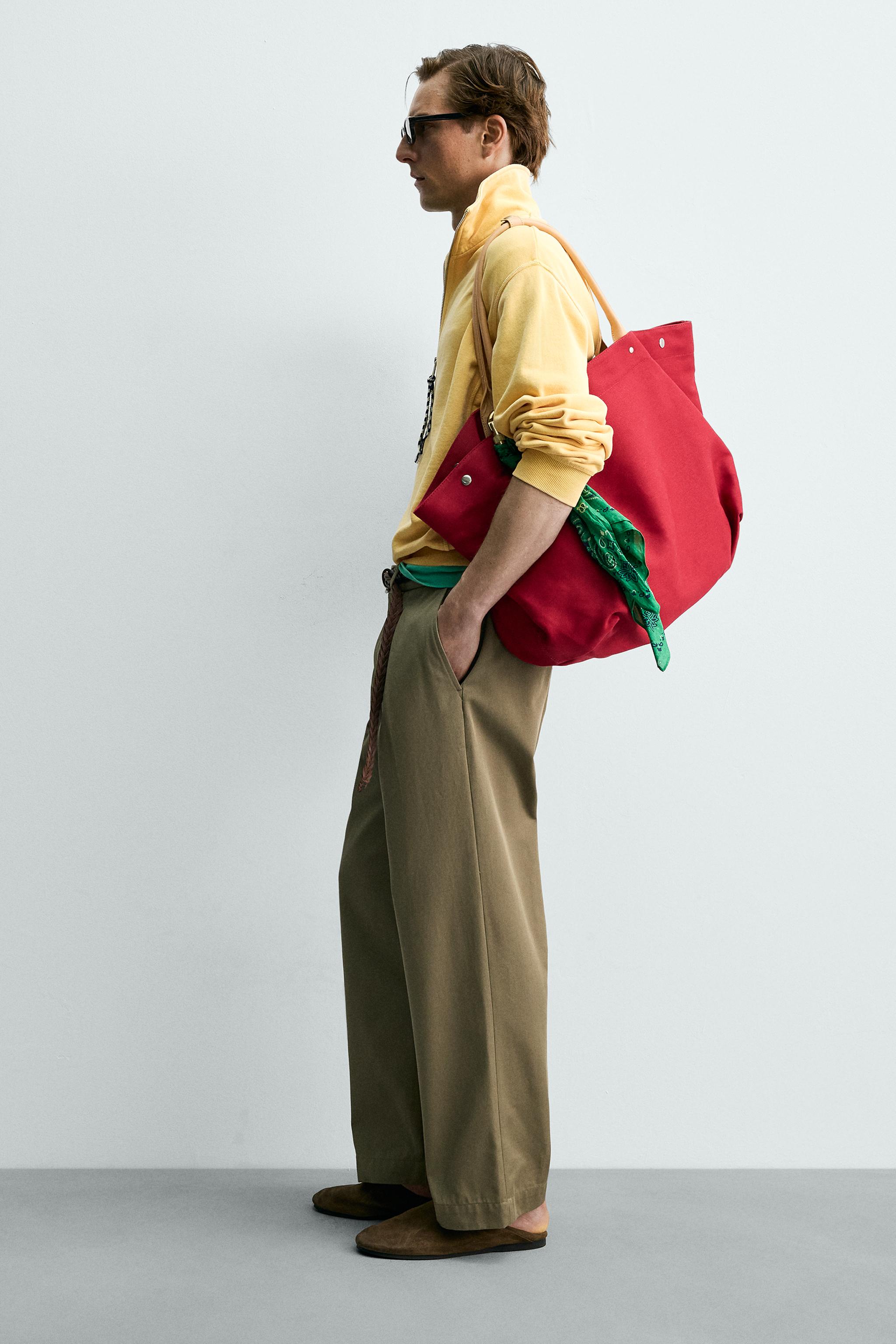 AARON LEVINE X ZARA LEATHER DETAIL SHOPPER - Blue | ZARA United States
