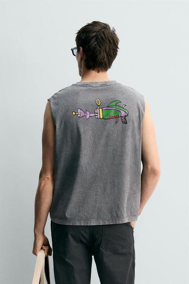 Zara SPACE JAM™ & © ILLUSTRATED T-SHIRT X DYLAN´S T-SHIRT CLUB X ZARA - Anthracite grey