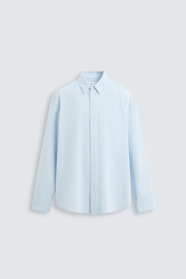 TEXTURED JACQUARD SHIRT - Sky blue by Zara