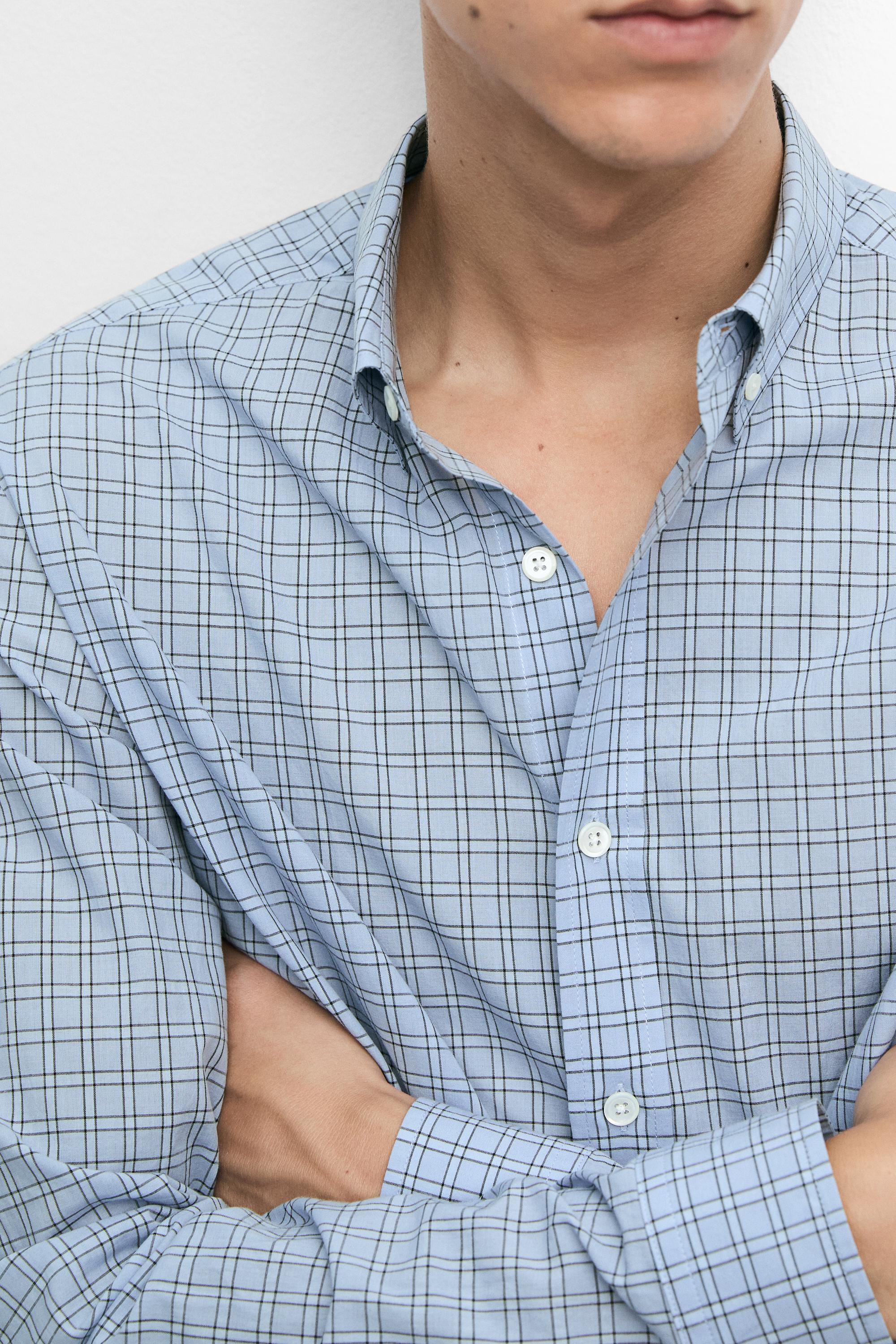 Relaxed fit plaid shirt