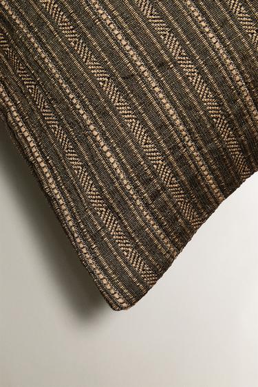 HOUSSE DE COUSSIN RAYURES - Gris anthracite de Zara - Image 1