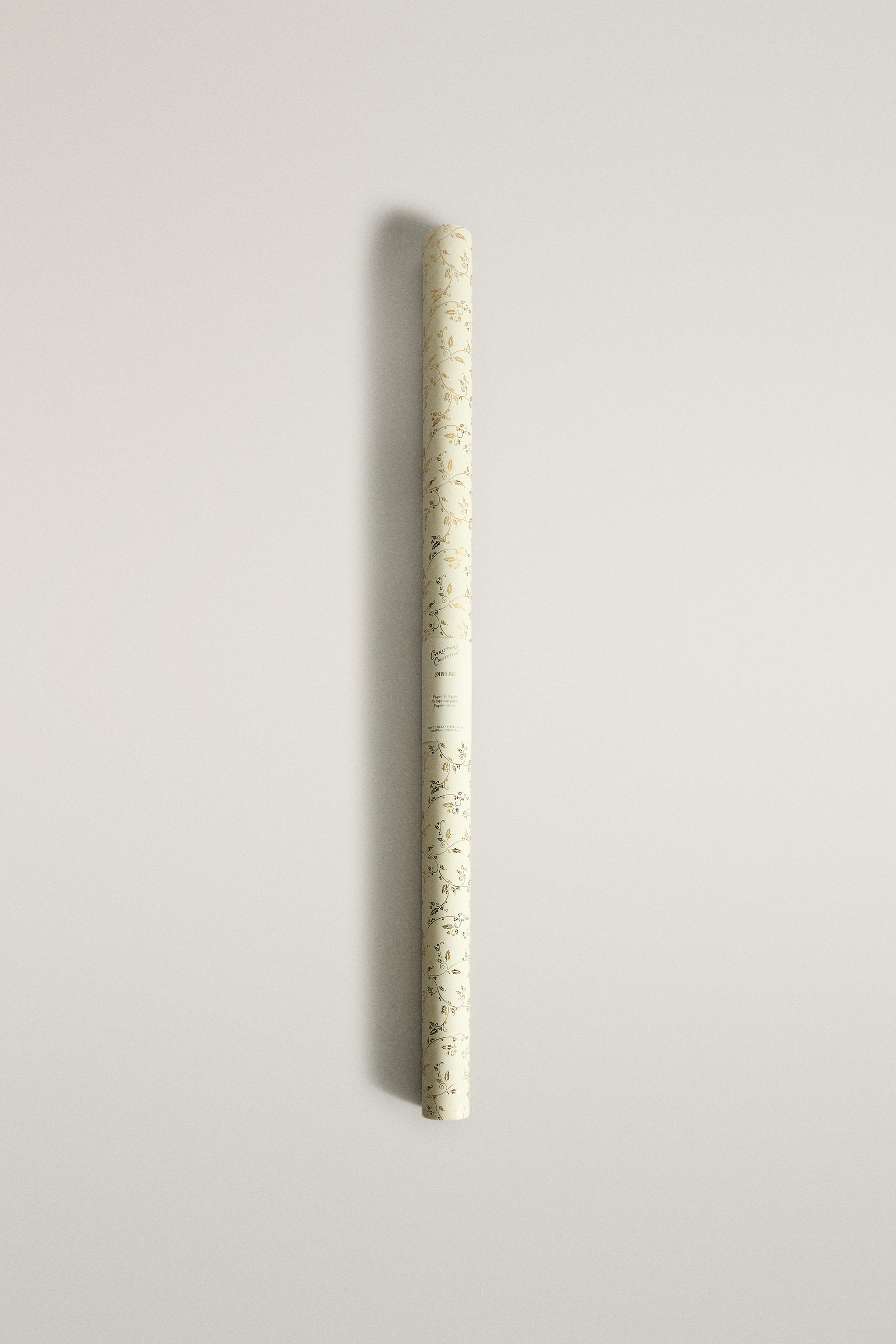 PAPIER CADEAU FEUILLES NOËL