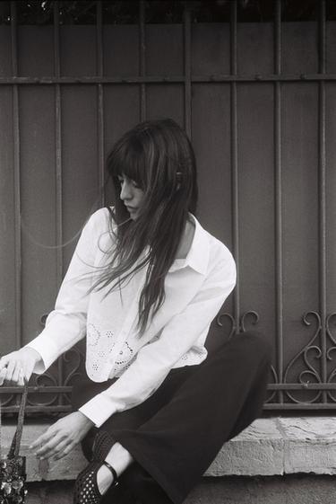 CROPPED SHIRT WITH CUTWORK EMBROIDERY - White by Zara