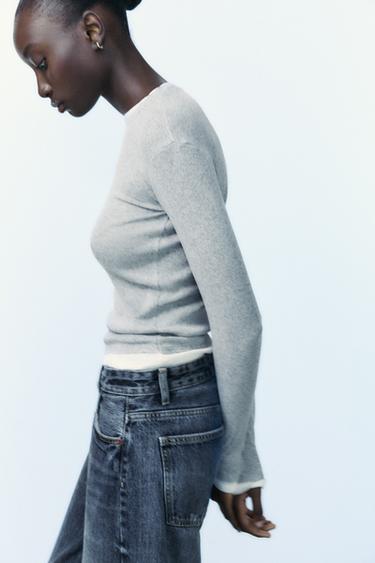 DOUBLE T-SHIRT - Grey marl by Zara - Image 3