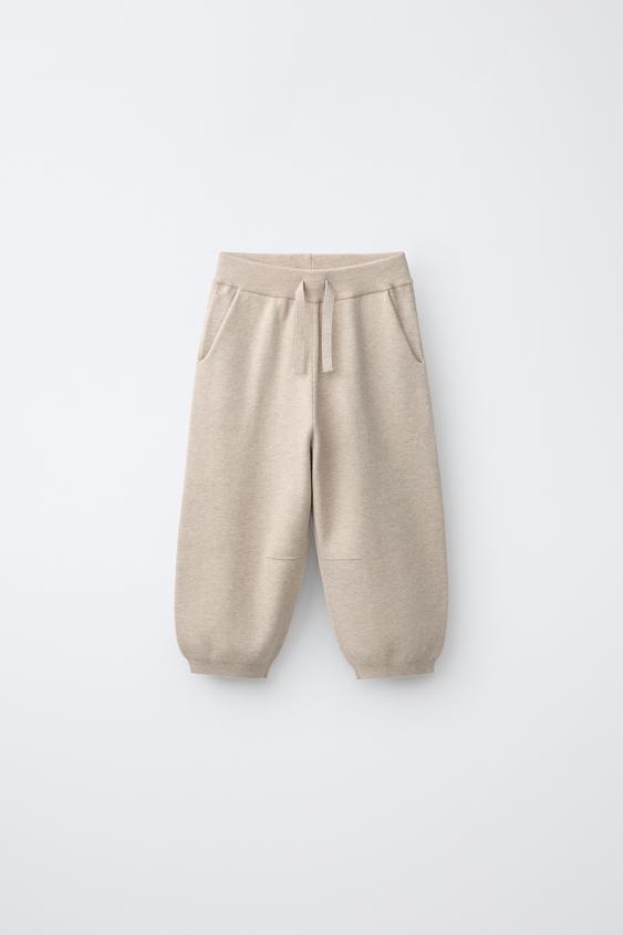BALLOON KNIT TROUSERS - Sand / Marl de Zara - Imagen 0
