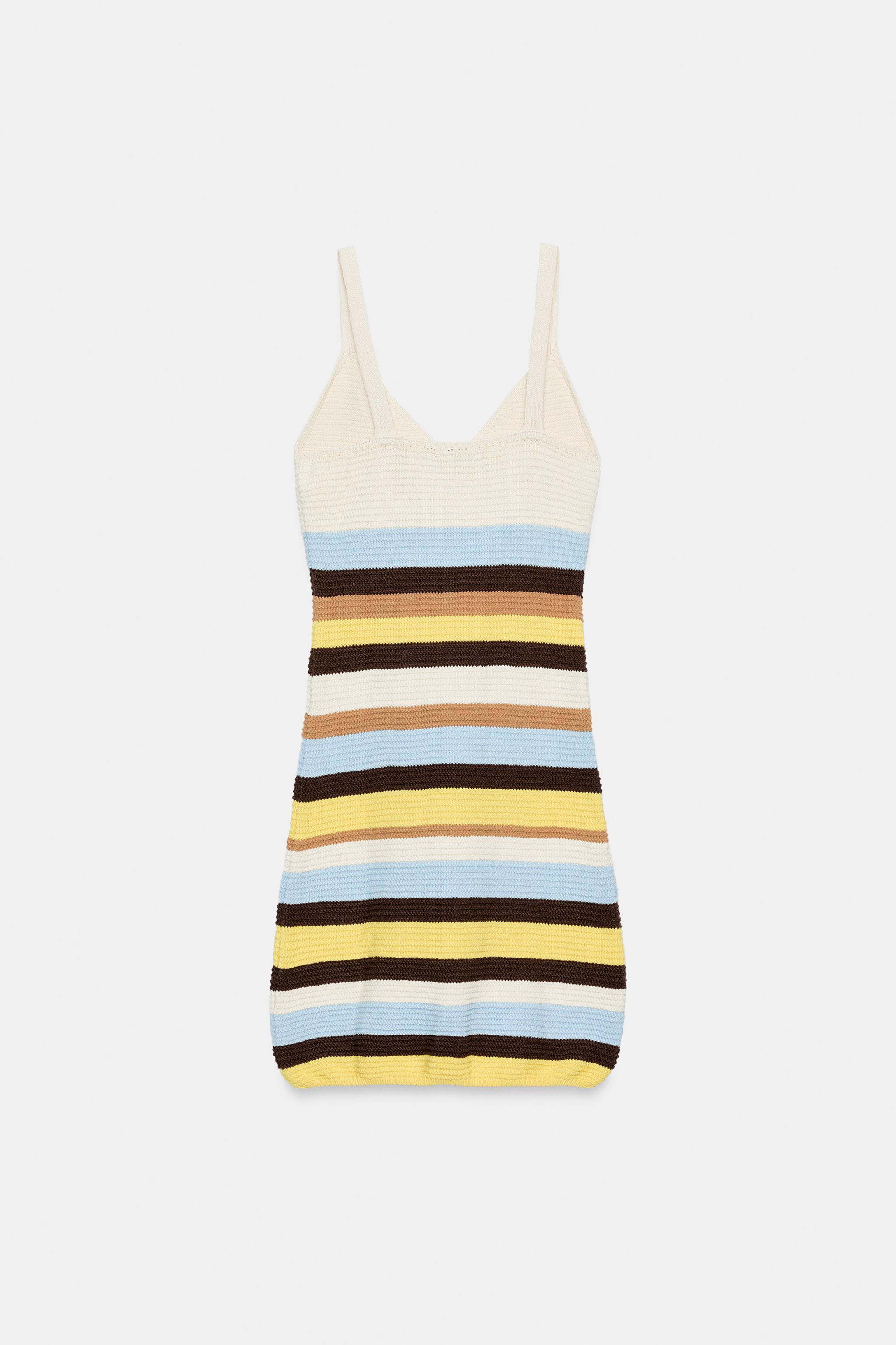 STRIPED KNIT MINI DRESS