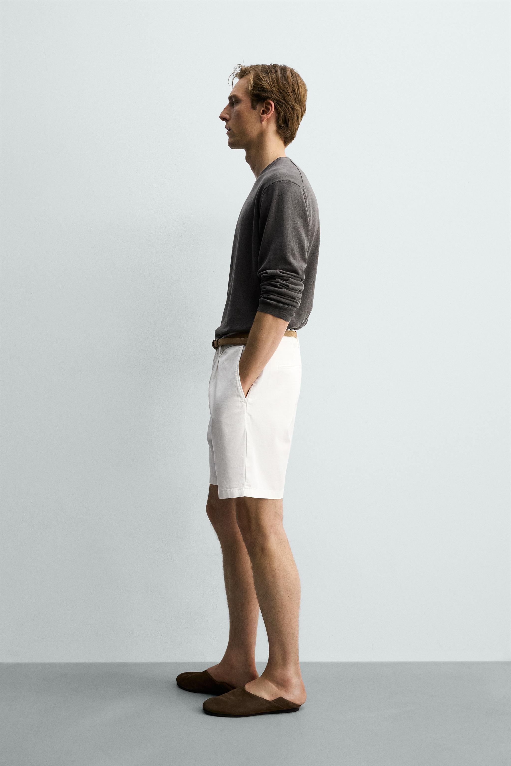 BERMUDA REGULAR FIT À PLIS