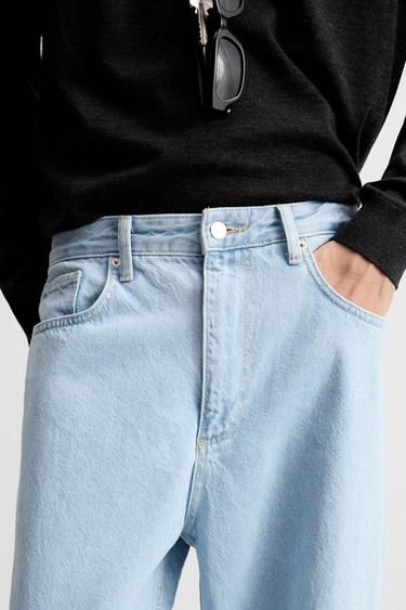 TAPERED WIDE-LEG JEANS - Light blue by Zara