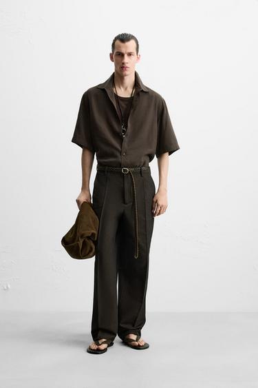 FLIESSENDES RELAXED-FIT-HEMD - Granatrot von Zara - Bild 0