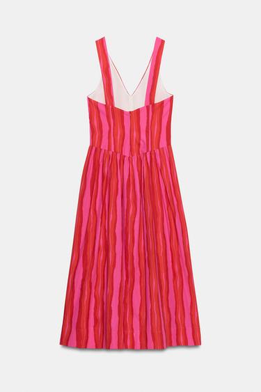 STRIPED DRESS WITH FROGGING DETAIL - Multicoloured by Zara - Image 7
