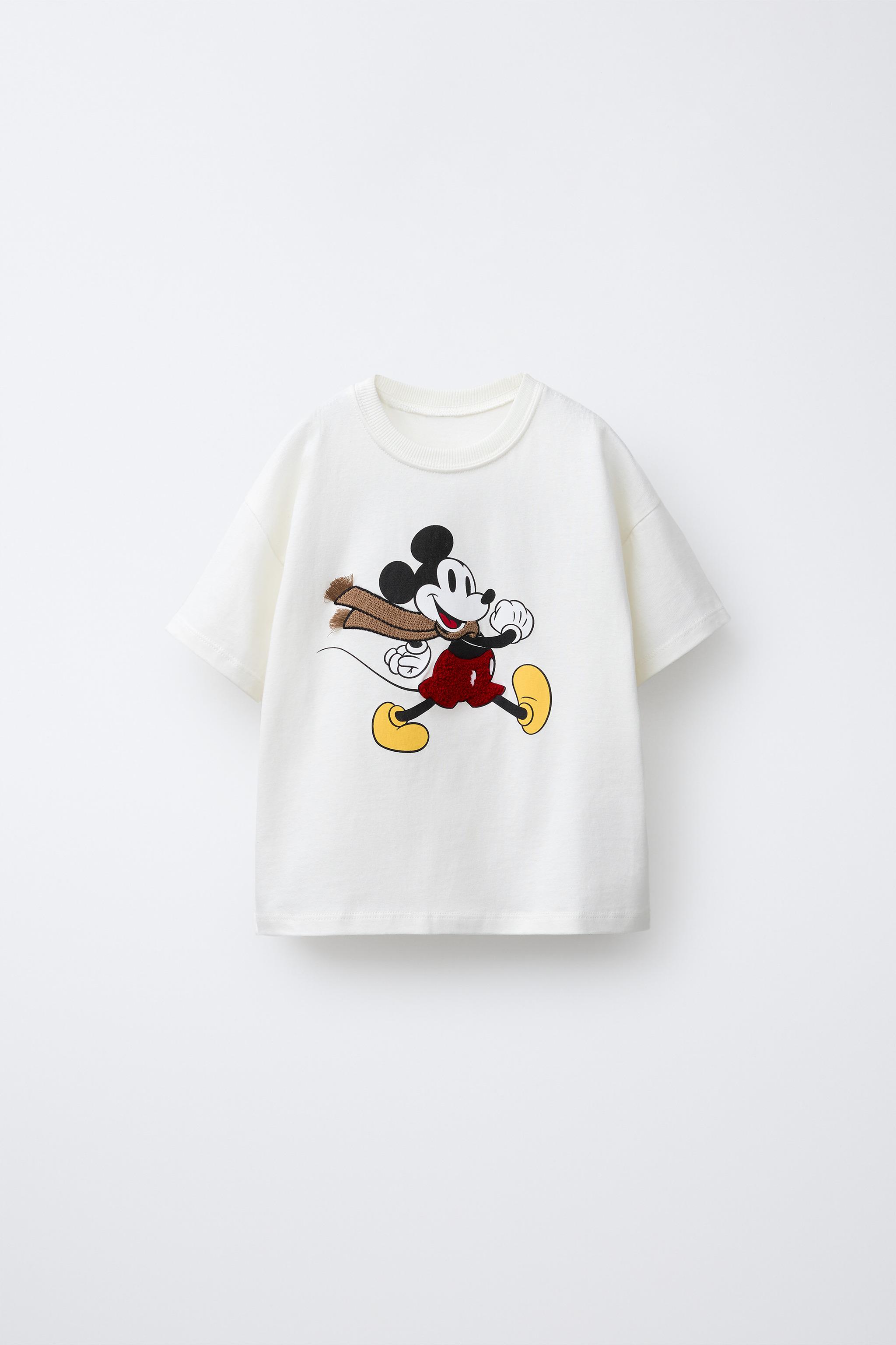 MICKY様 シャツ 1アイボリー MEDIUM WEIGHT MICKEY MOUSE © DISNEY EMBROIDERED T-SHIRT - Ecru