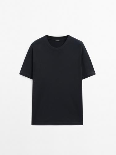 Camiseta medium weight 100% algodón - Marino de Zara