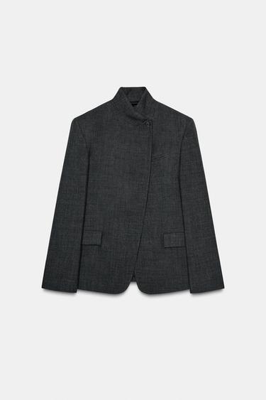 100% WOOL BLAZER ZW COLLECTION - Grey marl by Zara