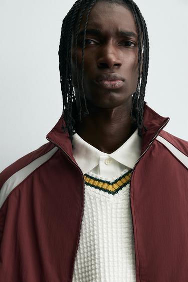 CONTRAST COLOUR BLOCK TECHNICAL JACKET - Burgundy by Zara - Image 4