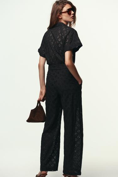 CUTWORK EMBROIDERY BUCKLE JUMPSUIT - Black de Zara - Image 3