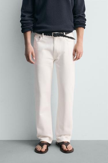 JEANS DÁNG STRAIGHT FIT - Màu trắng từ Zara