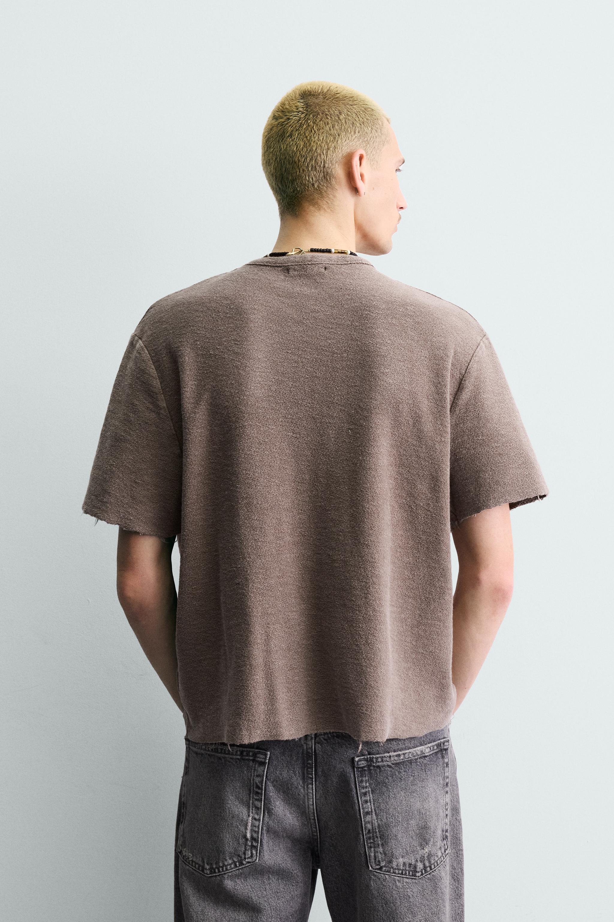 WASHED KNIT T-SHIRT - Red | ZARA United States