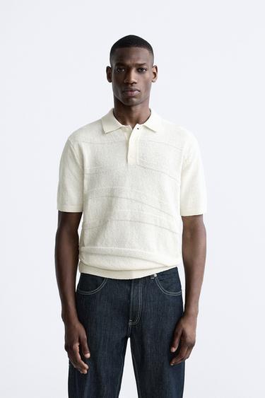 POLO PUNTO ONDAS - Blanco roto de Zara