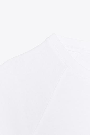 T-SHIRT EN COTON DÉLAVÉ - Blanc de Zara - Image 6