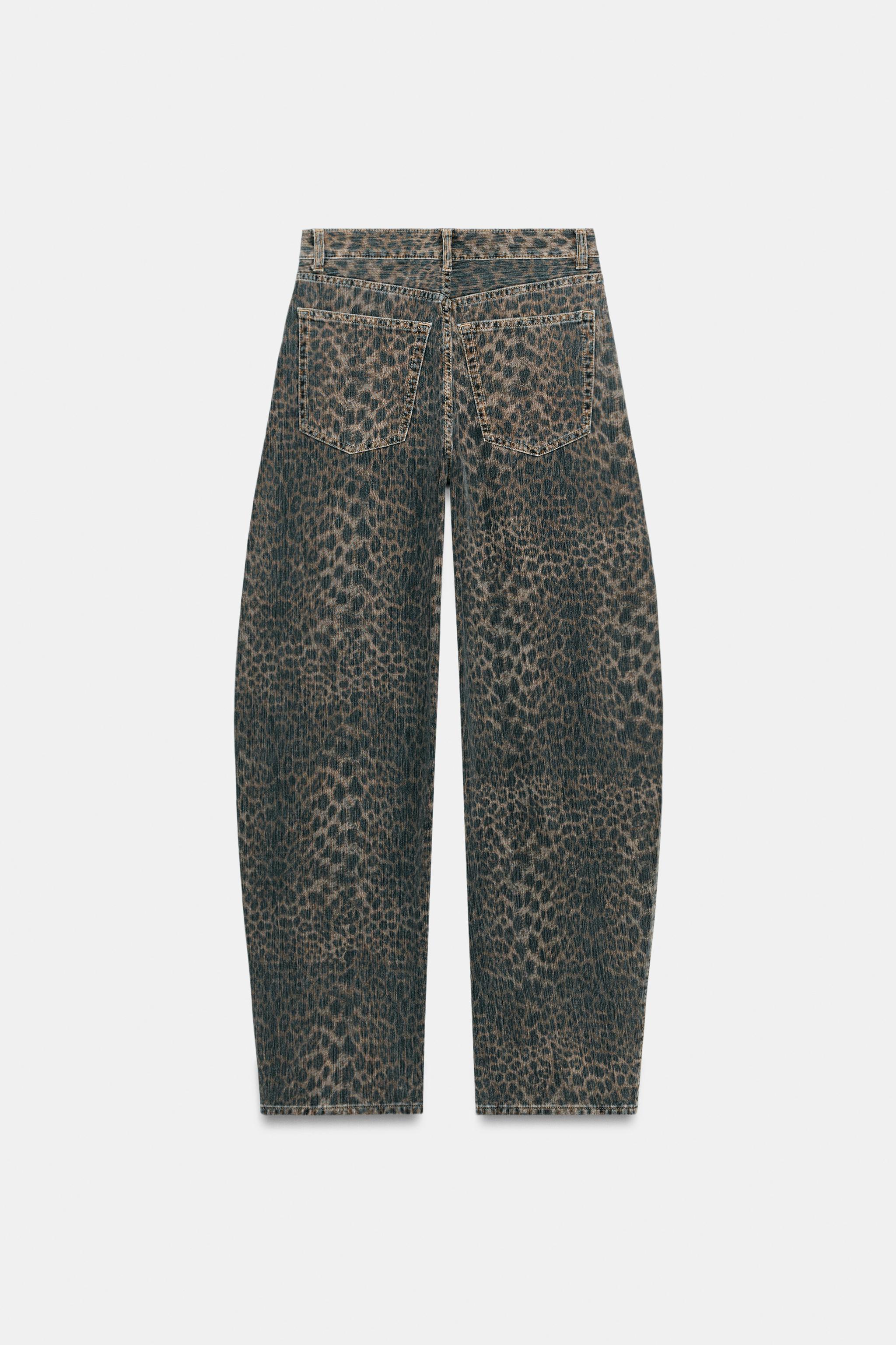 TRF ANIMAL PRINT BARREL JEANS